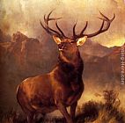 Glen Canvas Paintings - Monarch Of The Glen